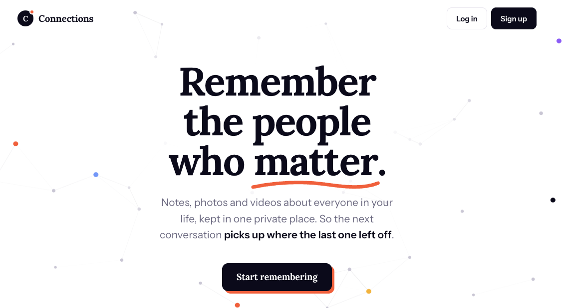 Connections home page